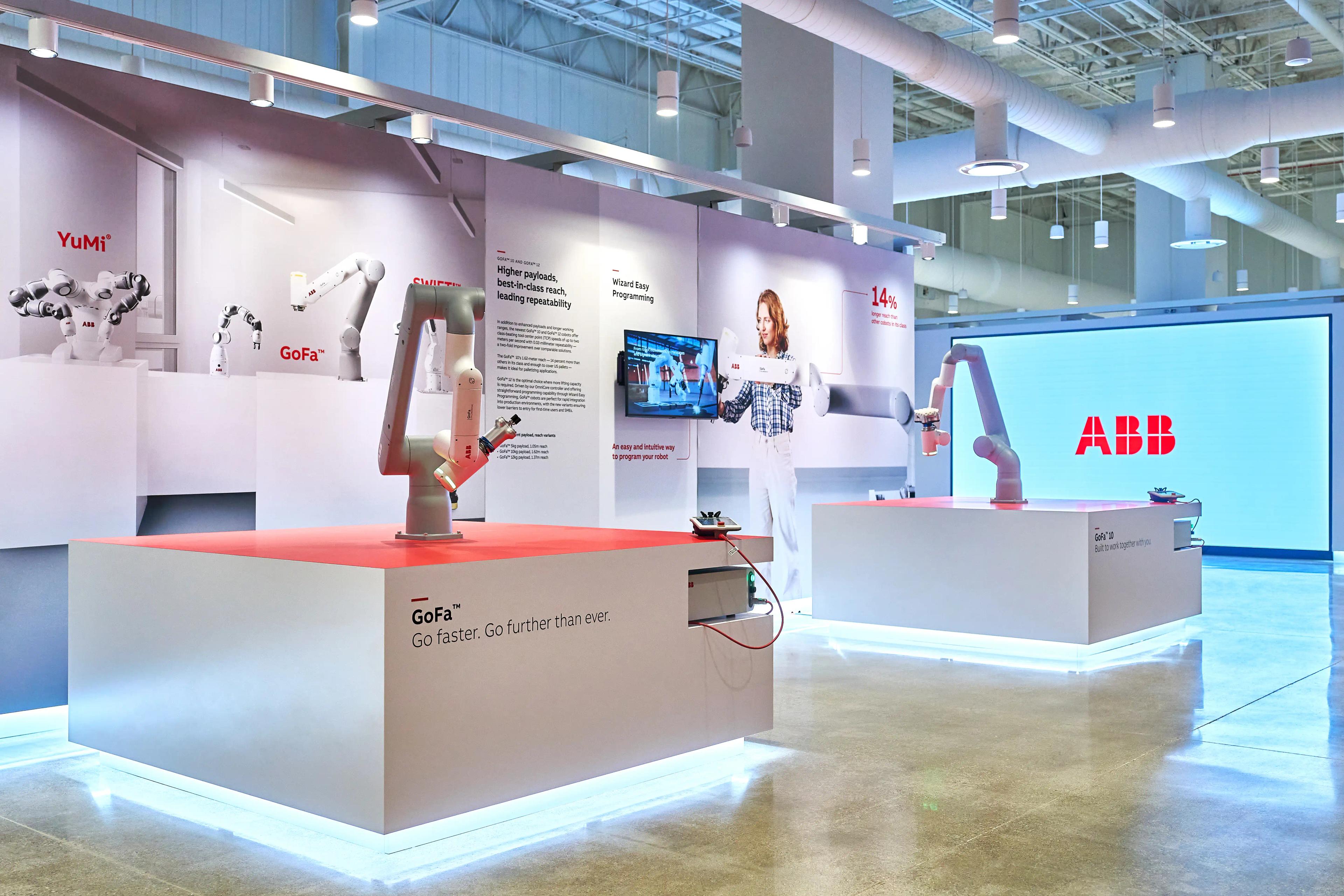 Interior shot of the ABB Robotics Customer Experience Center by Next/Now